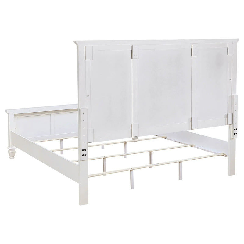 Sandy Beach 63-inch Eastern King Wood Panel Bed Cream White by Unique Piece Furniture