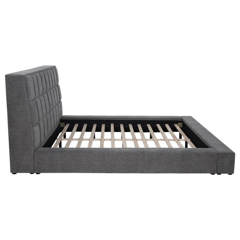 Dreux Upholstered Eastern King Panel Platform Bed Grey by Unique Piece Furniture