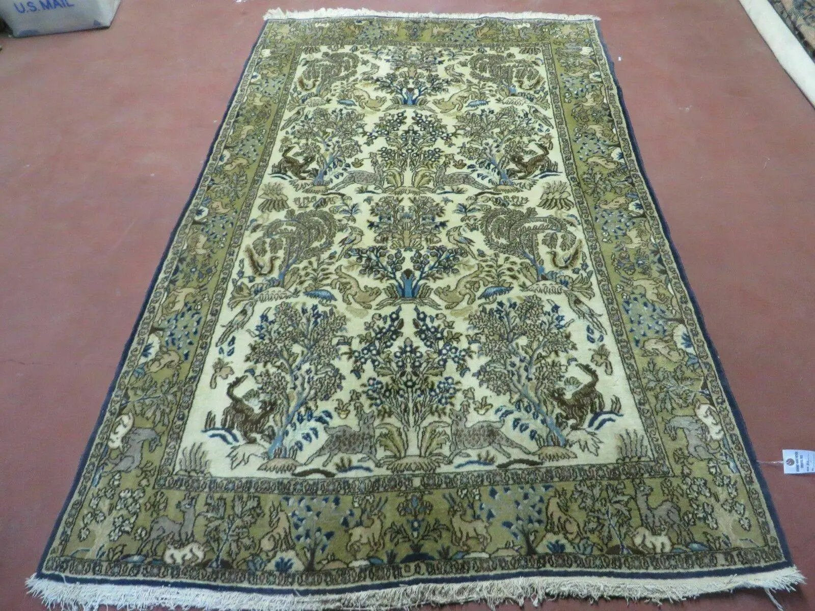 4' X 6 Handmade India Oriental Fine Pictorial Tree Of Life Wool Silk Rug Wow by Jewel Rugs
