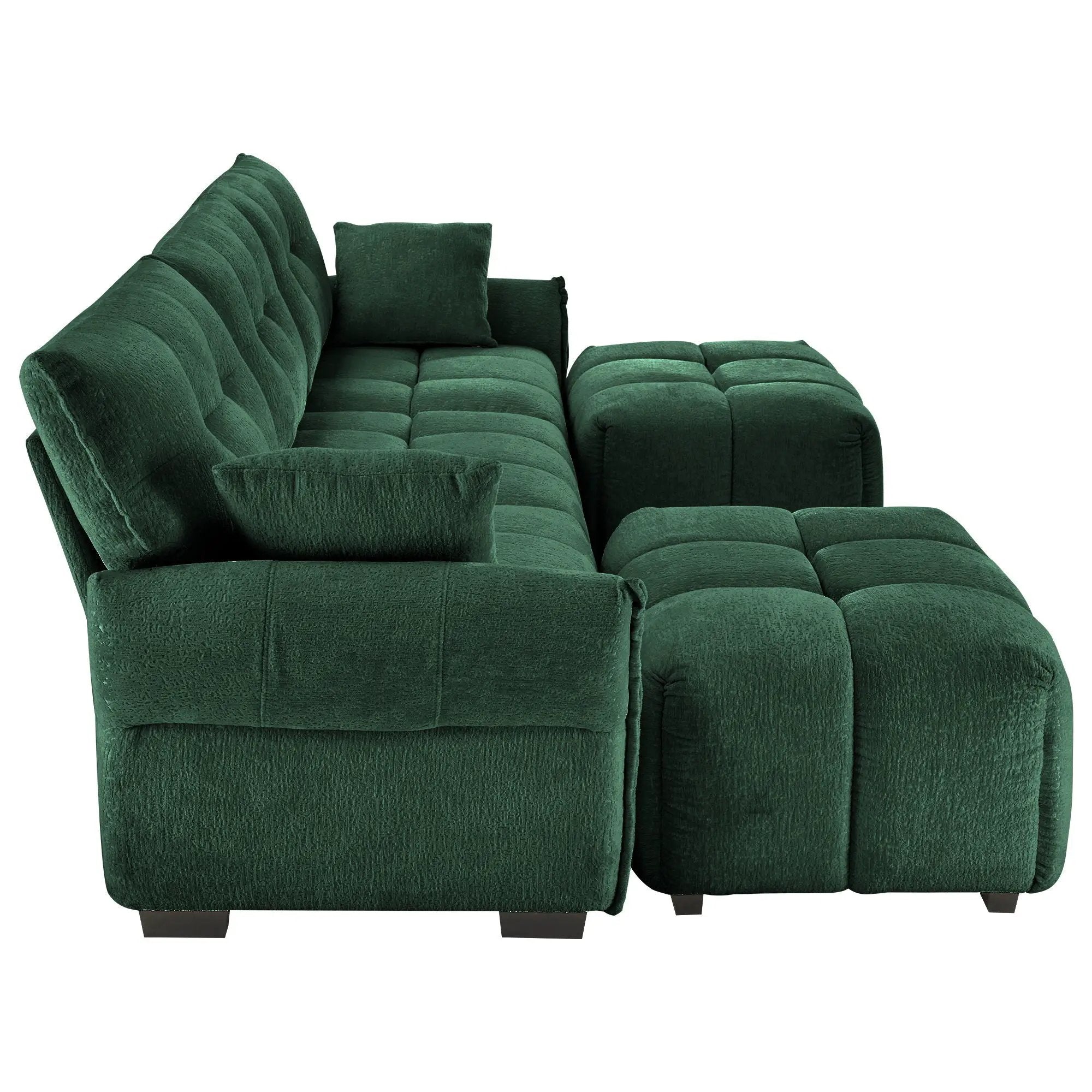 Sofa Set With Ottoman And Pillows, Textured, High Resilience Cushions by Unique Piece Furniture