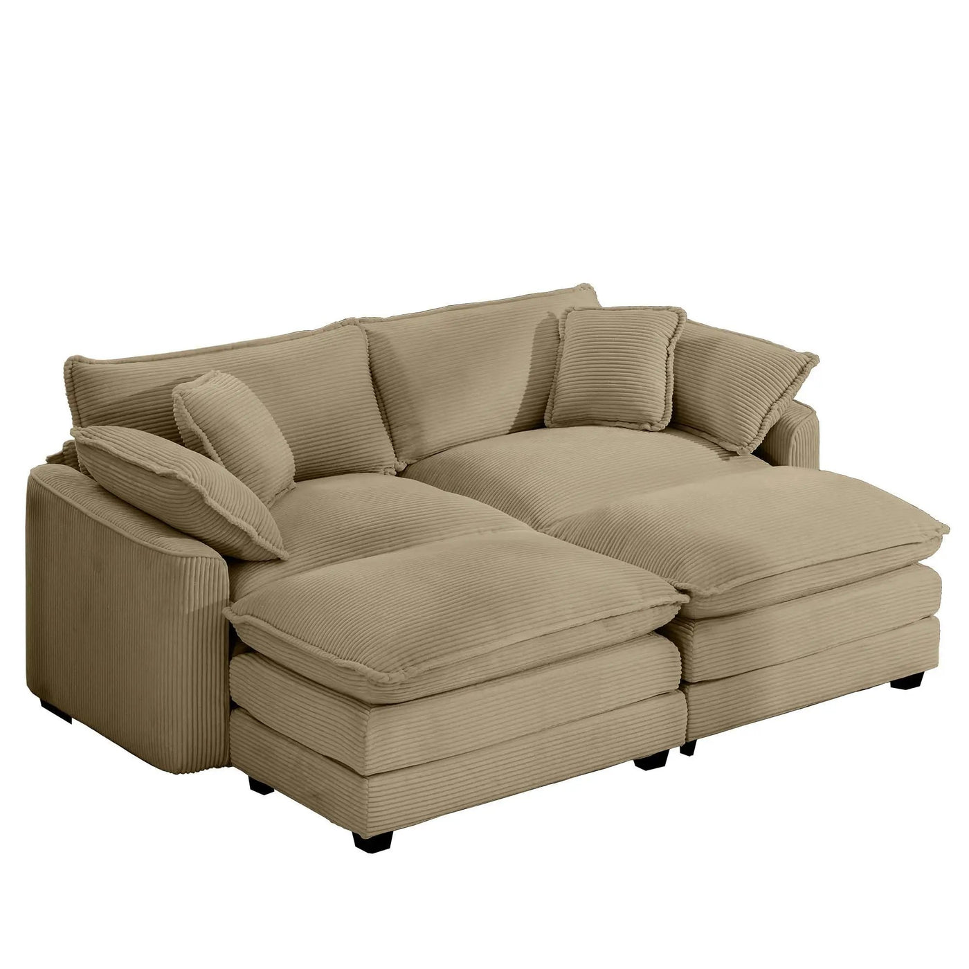 Modern Oversized Modular Cushion Sofa With Ottoman, Low Back, Deep Seating Sofa Set by HouseOfZazla