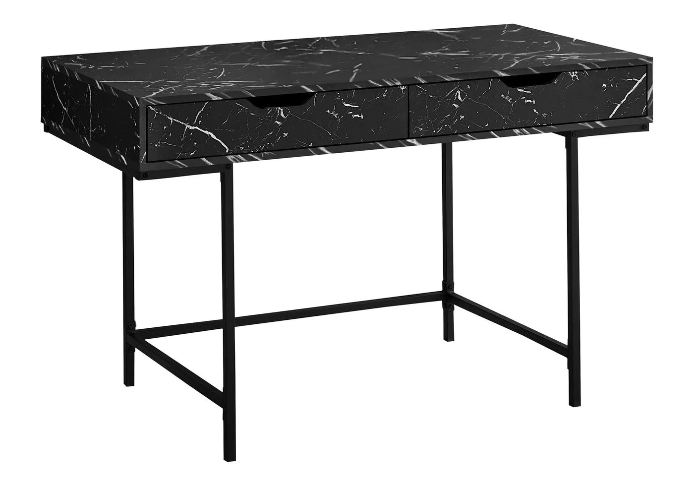 Computer Desk For Home Office, Storage Drawers, Marble Look Contemporary & Modern by HouseOfZazla