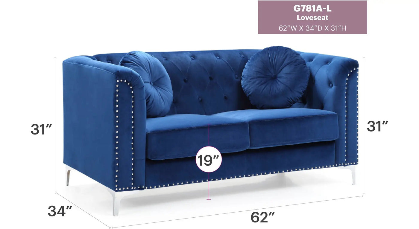 Stylish Sloped Arm Loveseat by HouseOfZazla