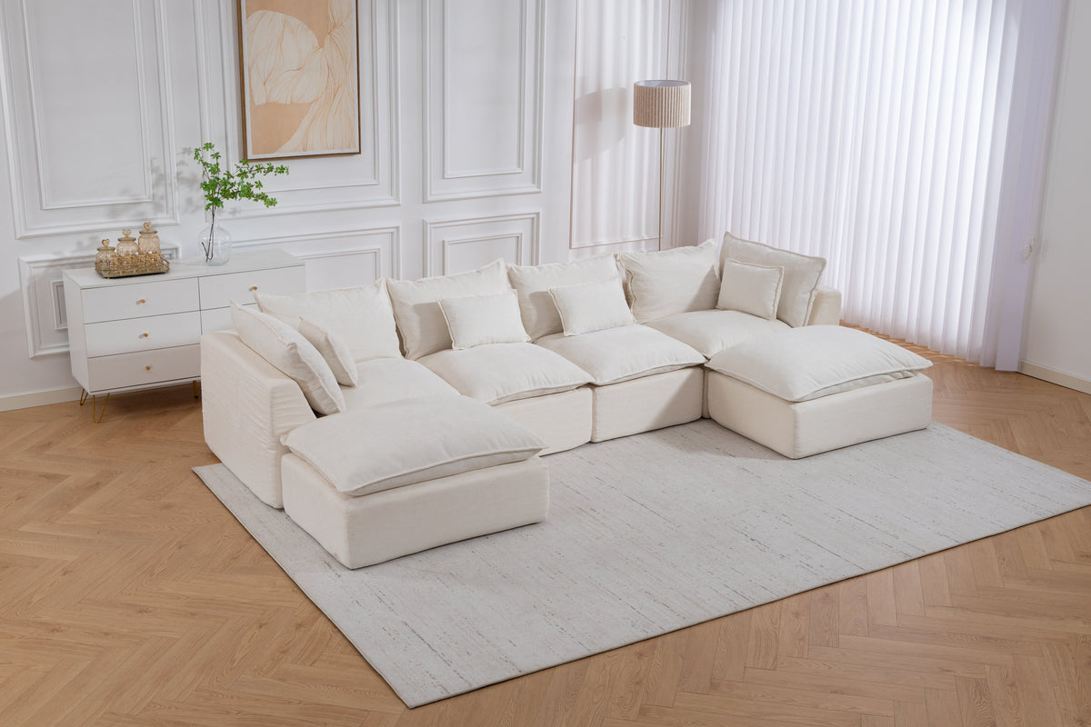 Cloud Couch Oversized Modular Sectional Sofa with Flexible Configuration - Antique White or Grey, photo 5 of 10