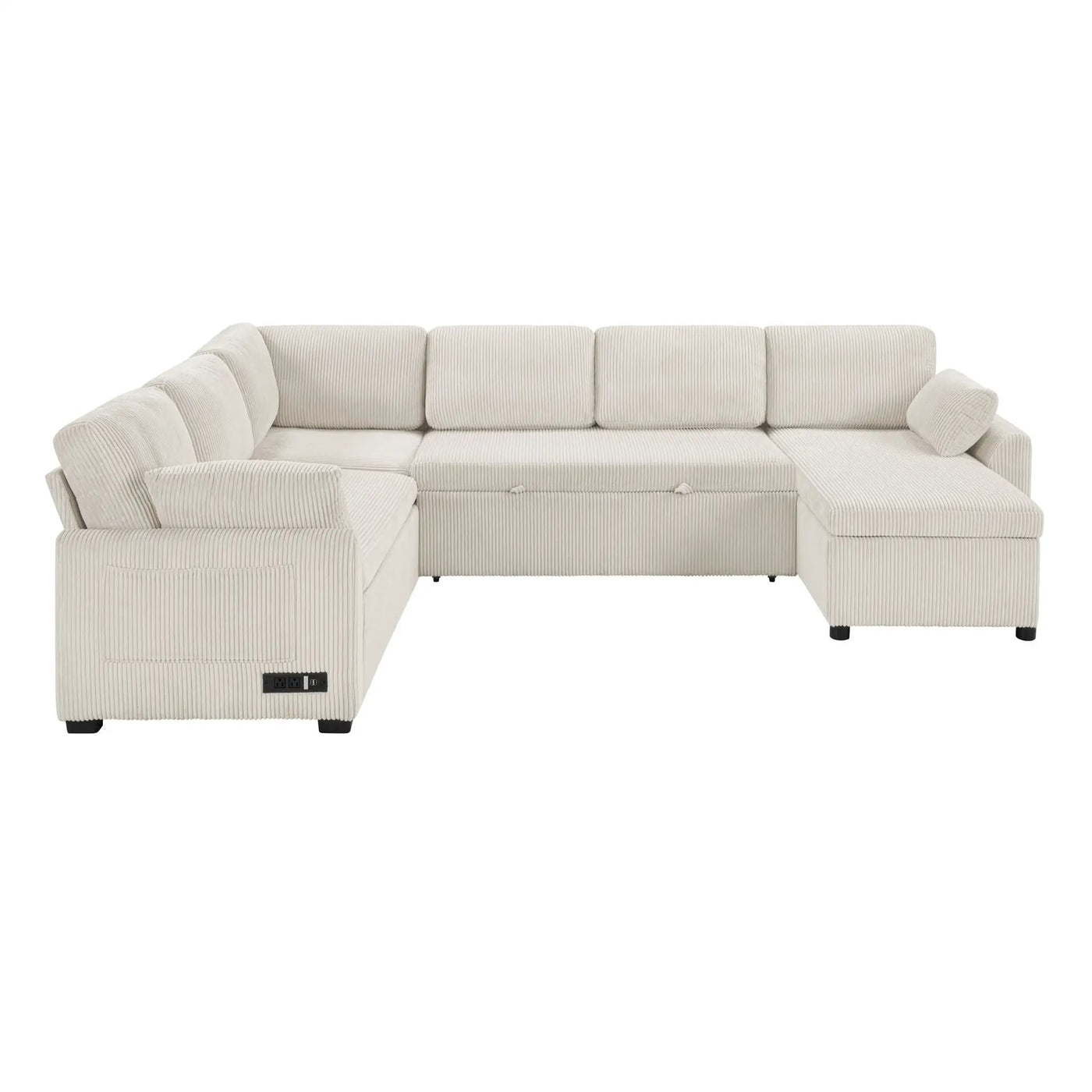 Convertible U-Shaped Sectional Sofa Bed With Reversible Chaise by HouseOfZazla
