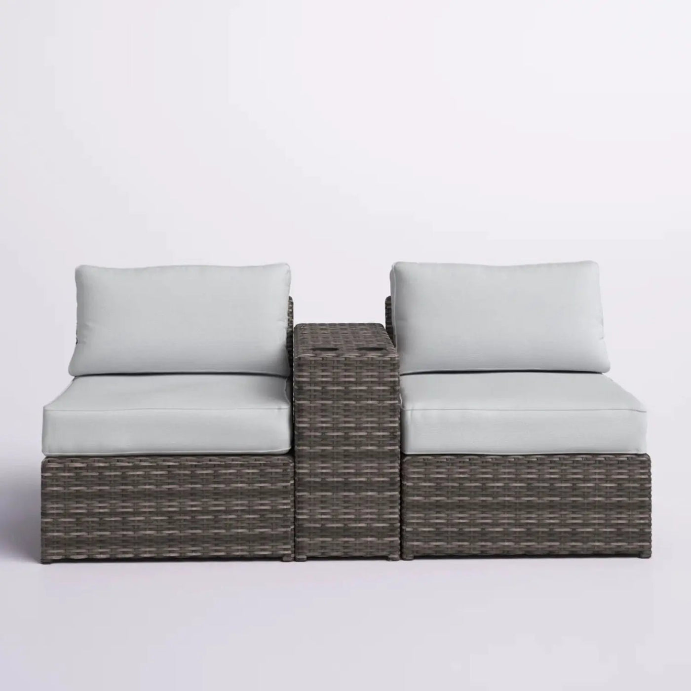 2 Person Wicker Conversation Set With Cushions, Weather Resistant by HouseOfZazla