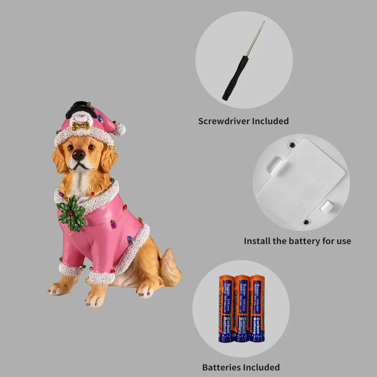 Christmas Golden Retriever Statue by HouseOfZazla