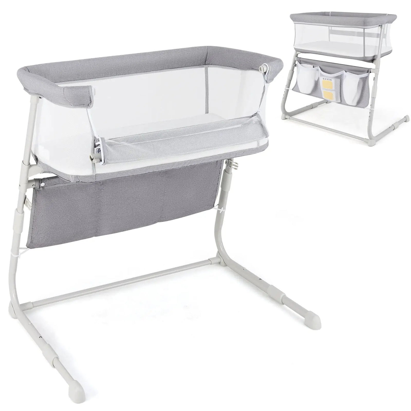 Baby Bassinet Bedside Crib with Adjustable Height Comfy Mattress by DirectDeals