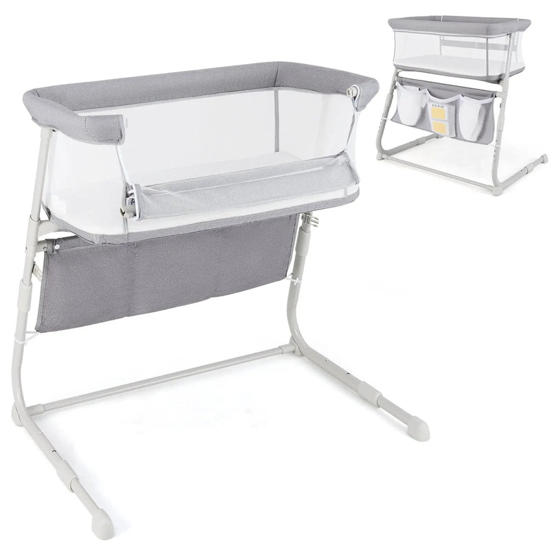 Baby Bassinet Bedside Crib with Adjustable Height Comfy Mattress by DirectDeals
