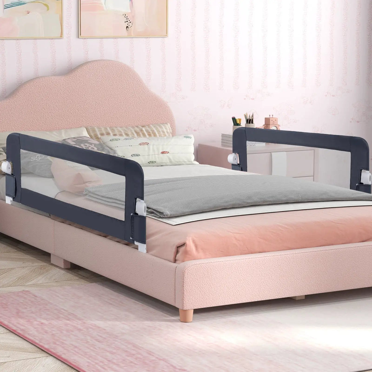 Foldable Bed Rail Swing Down Baby Bed Guard Rail by DirectDeals