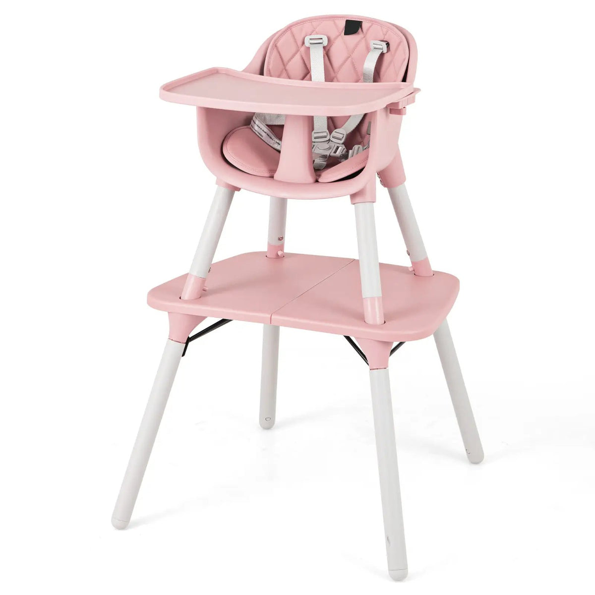 4-in-1 Baby Convertible Toddler Table Chair Set with PU Cushion by DirectDeals