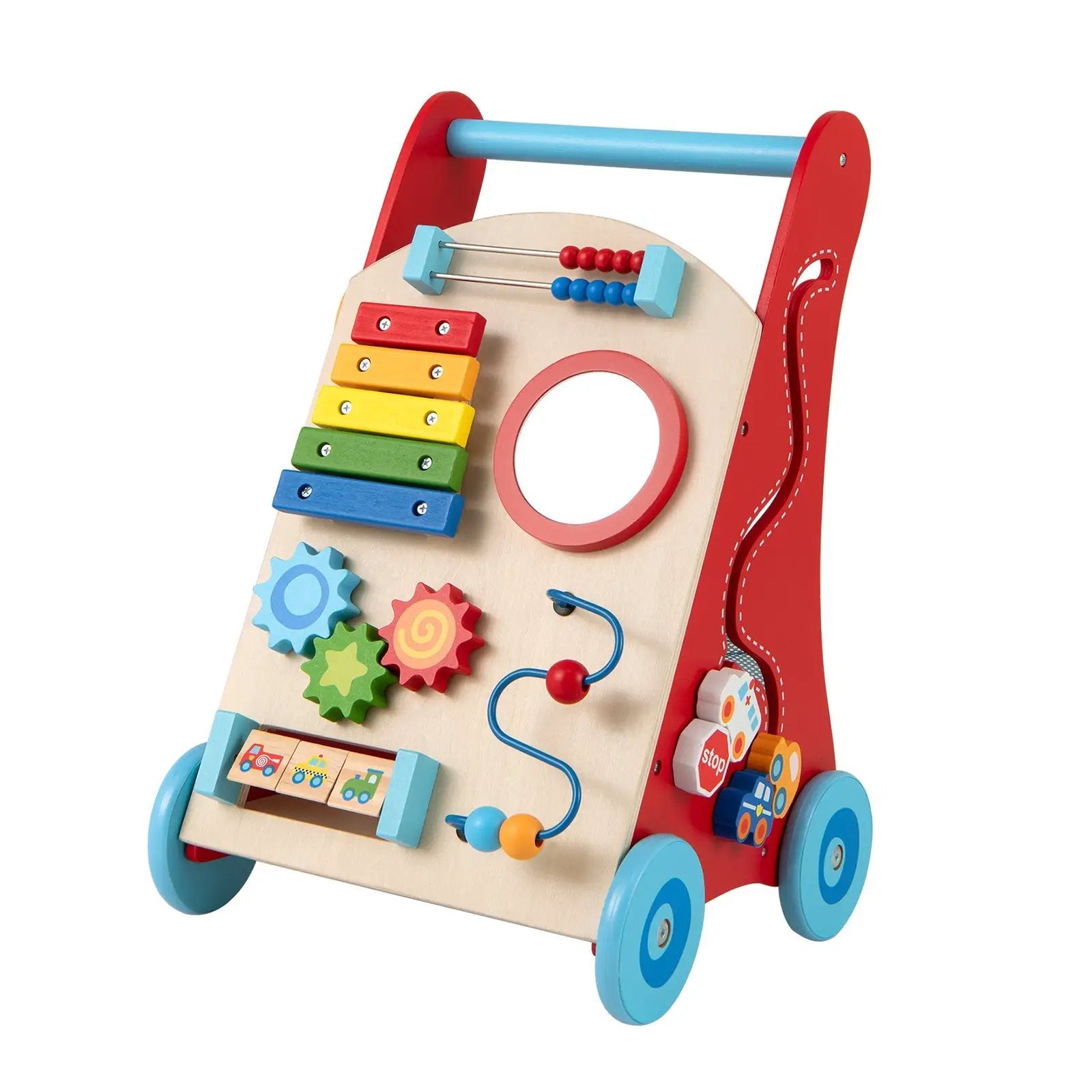 Baby Push Walker with Handle and Wheels for Boys & Girls 3+ Years Old-Muticolor by DirectDeals