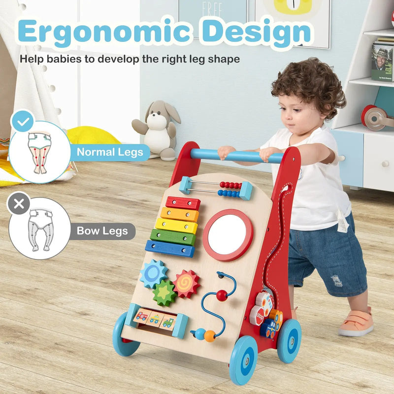 Baby Push Walker with Handle and Wheels for Boys & Girls 3+ Years Old-Muticolor by DirectDeals