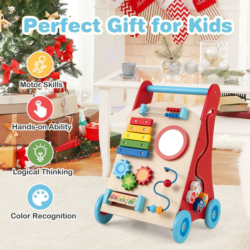 Baby Push Walker with Handle and Wheels for Boys & Girls 3+ Years Old-Muticolor by DirectDeals