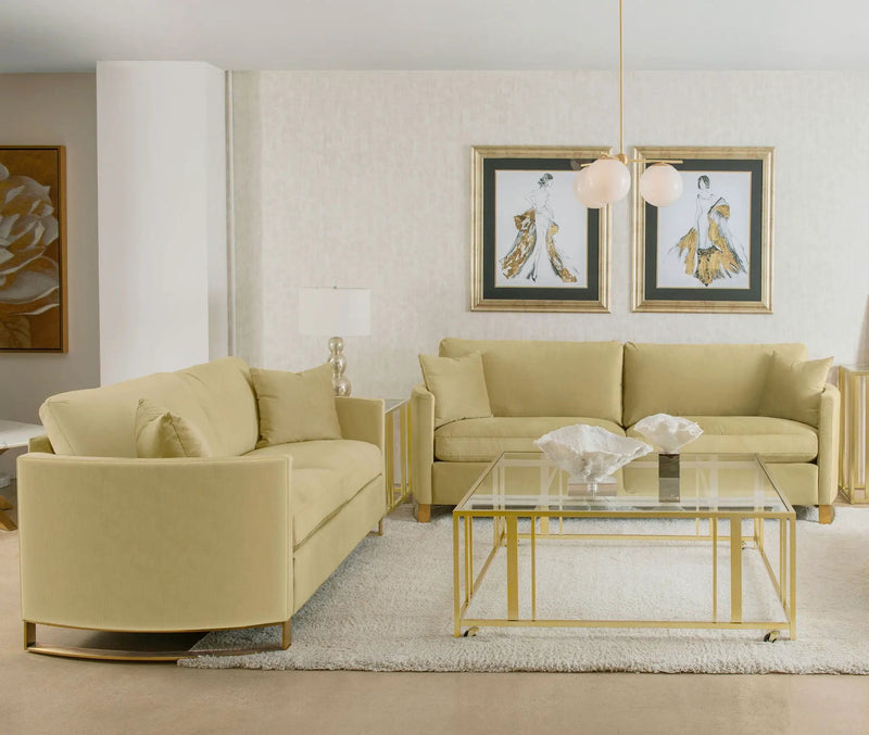 Corliss 2-piece Velvet Upholstered Sofa Set Camel by Unique Piece Furniture