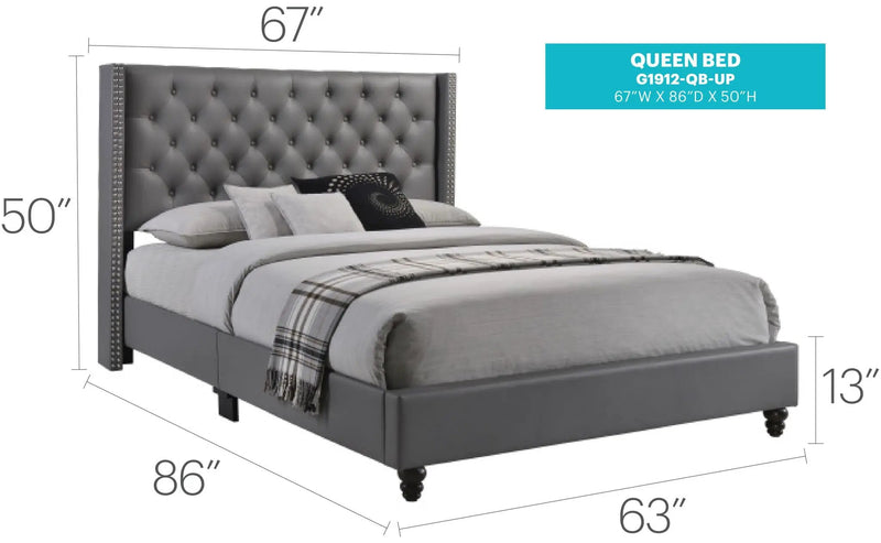 Nailhead Bed Transitional Vibrant by Unique Piece Furniture