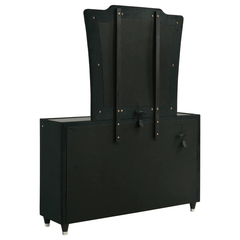 Lorient 8-drawer LED Dresser with Mirror Black by Unique Piece Furniture
