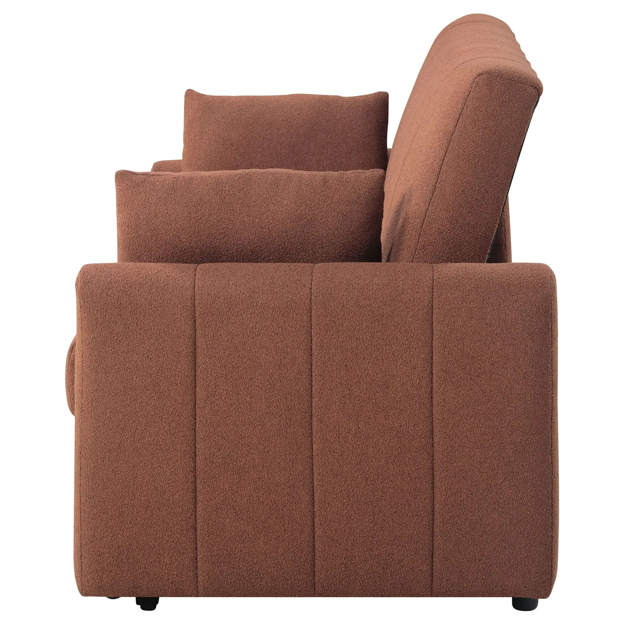 Portland Boucle Upholstered Sleeper Sofa Bed Copper by Unique Piece Furniture