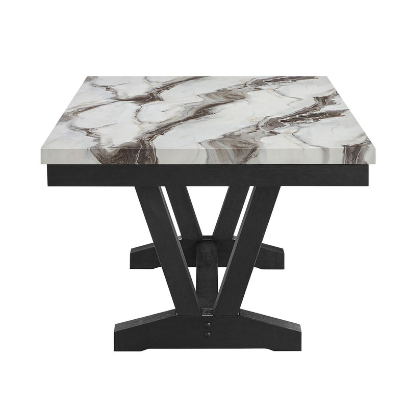 Black Dining Table with Trestle Base - 72" Wide Rubber Wood, photo 6 of 7