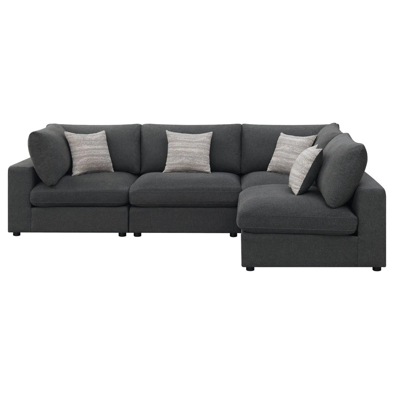 Serene 4-piece Upholstered Modular Sectional Sofa Charcoal by Unique Piece Furniture