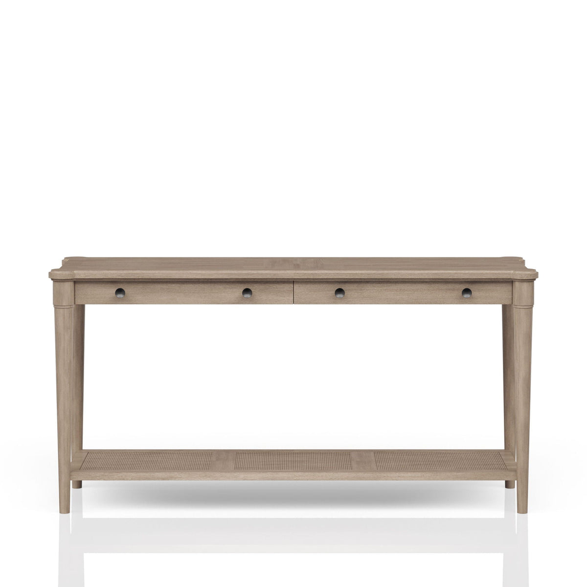 Sofa Table with Storage Drawers and Shelf – Sand