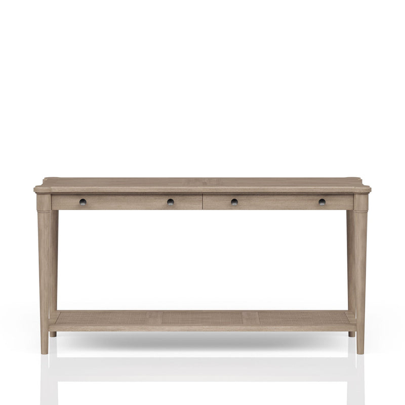 Sofa Table with Storage Drawers and Shelf – Sand