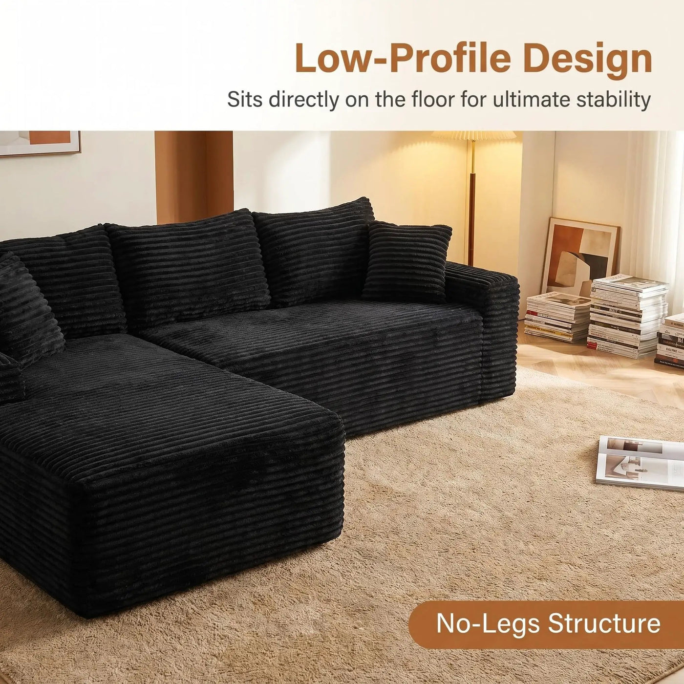 94.5" Cloud Modular Sectional Sofa Couch with L-Shape Chaise by HouseOfZazla