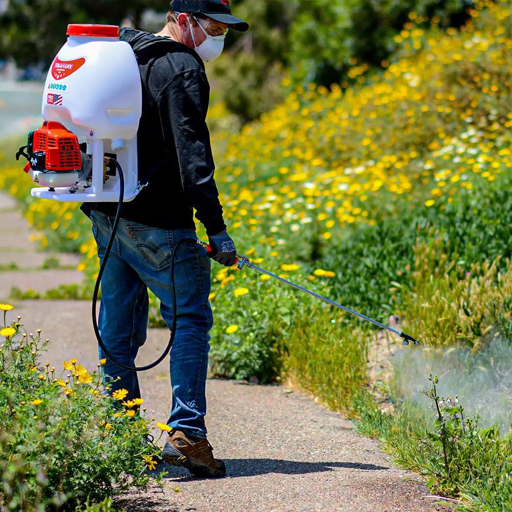 5 Gallon Gas Power Backpack Sprayer with Twin Tip Nozzle for Pesticides by Tomahawk Power