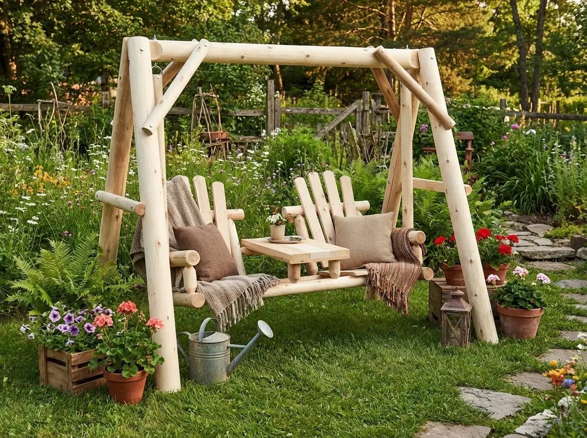 Backyard Wooden Swings for Your Garden by Cedar Creek Rustic Furniture