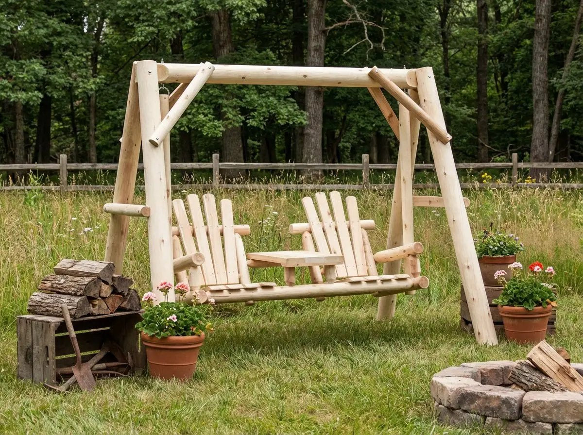 Backyard Wooden Swings for Your Garden by Cedar Creek Rustic Furniture