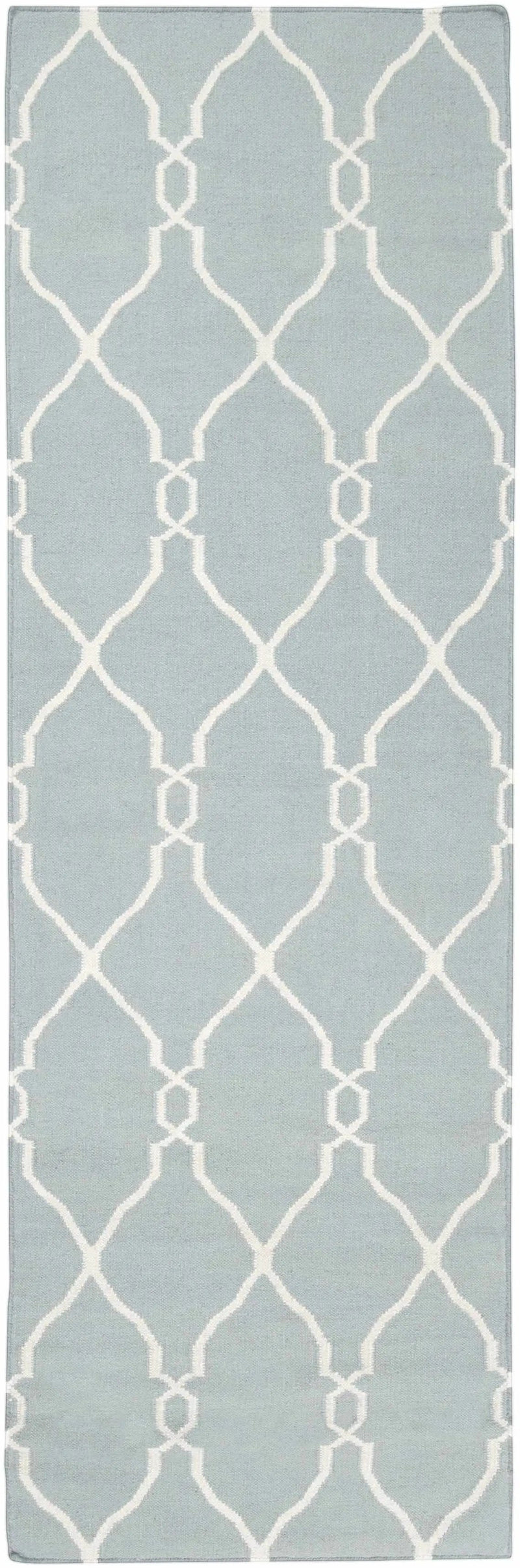 Baconton Blue/Beige Trellis Wool Rug - Clearance by Boutique Rugs