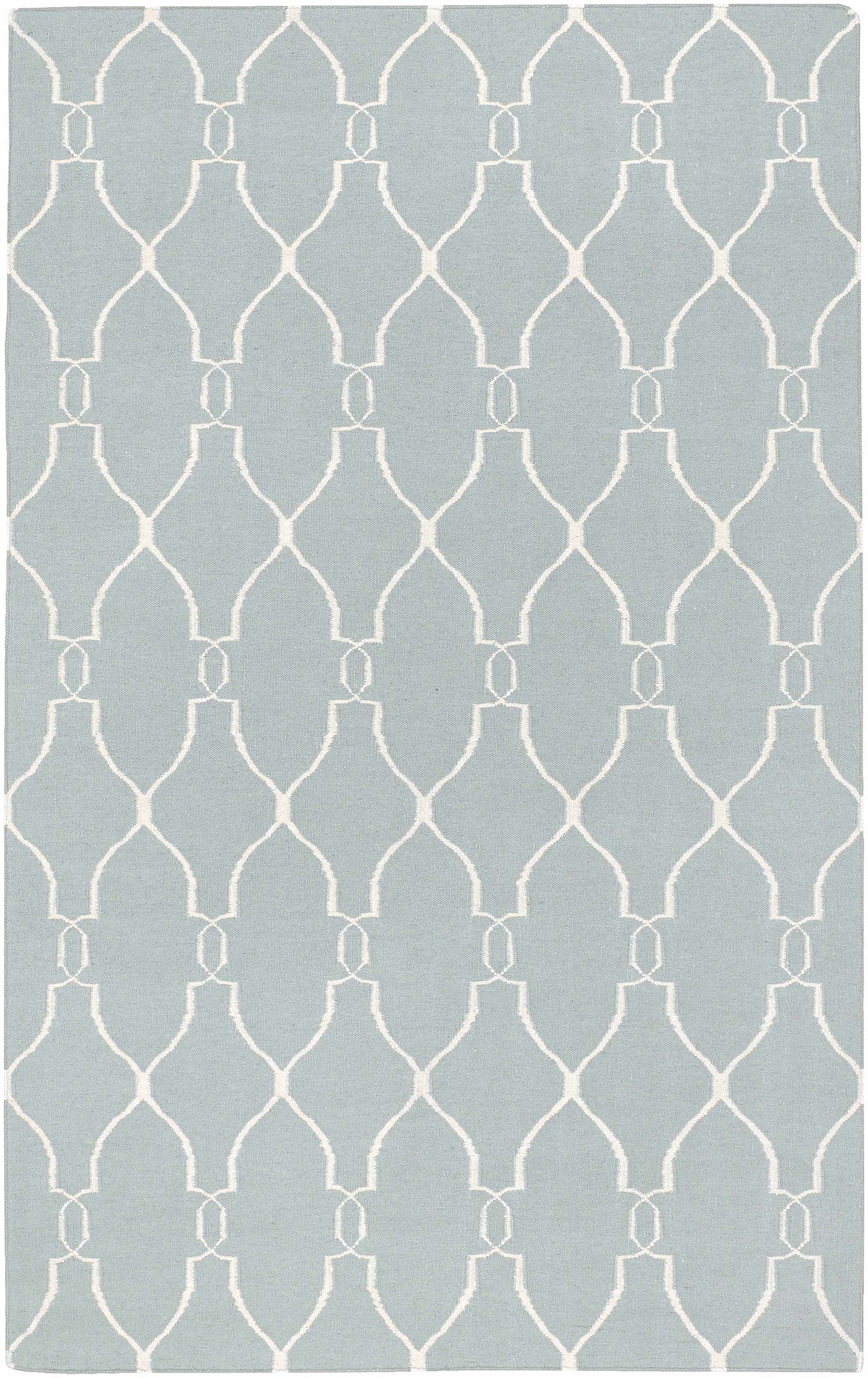 Baconton Blue/Beige Trellis Wool Rug - Clearance by Boutique Rugs