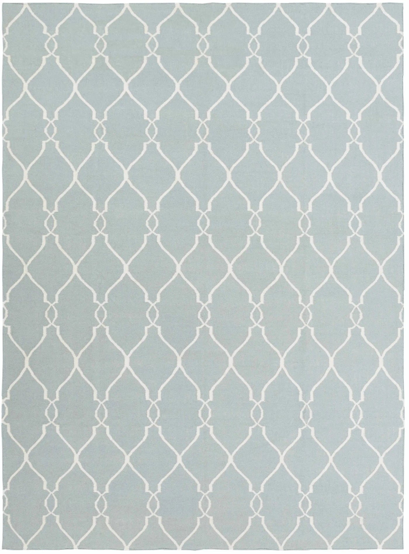 Baconton Blue/Beige Trellis Wool Rug - Clearance by Boutique Rugs