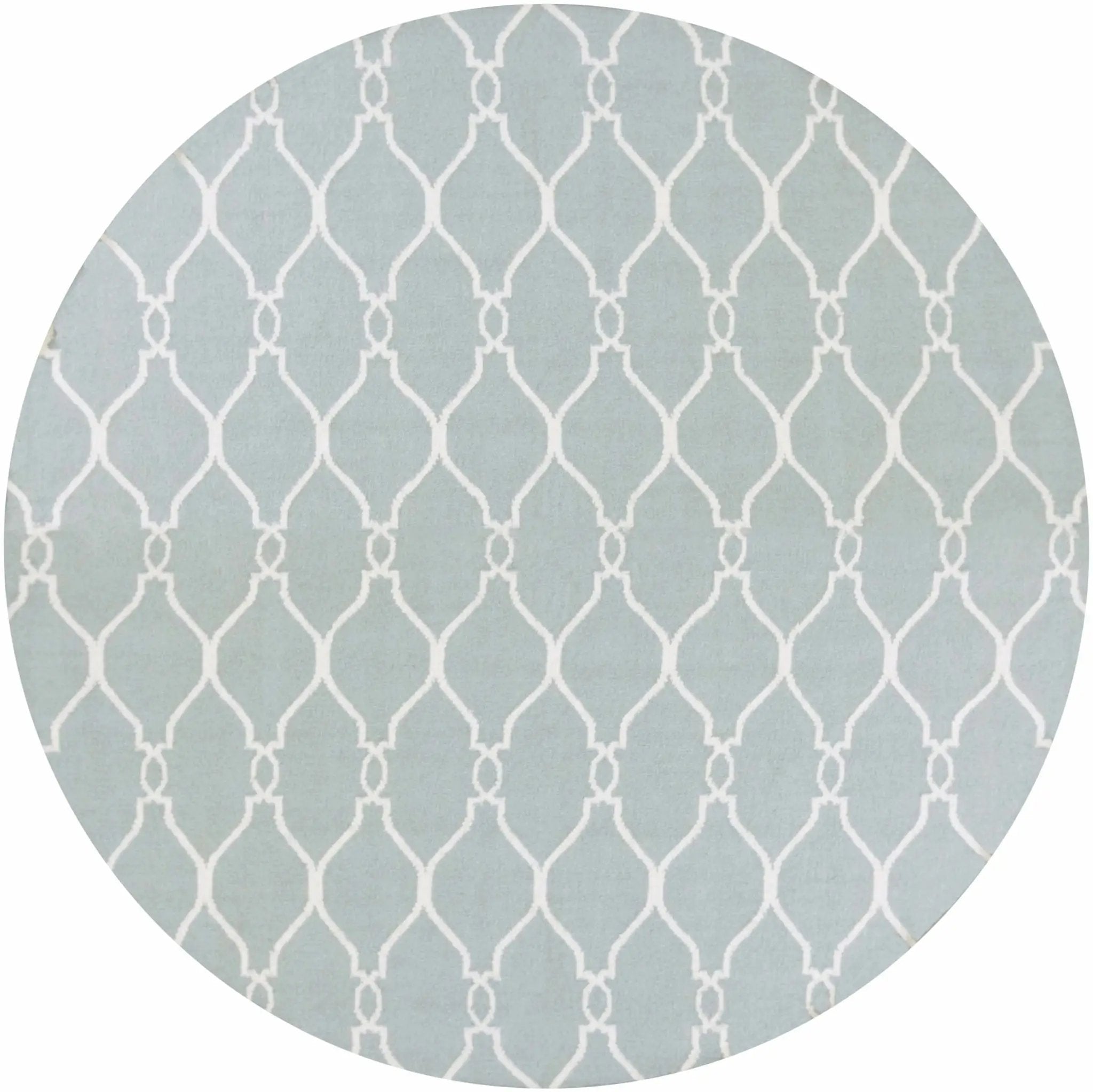 Baconton Blue/Beige Trellis Wool Rug - Clearance by Boutique Rugs