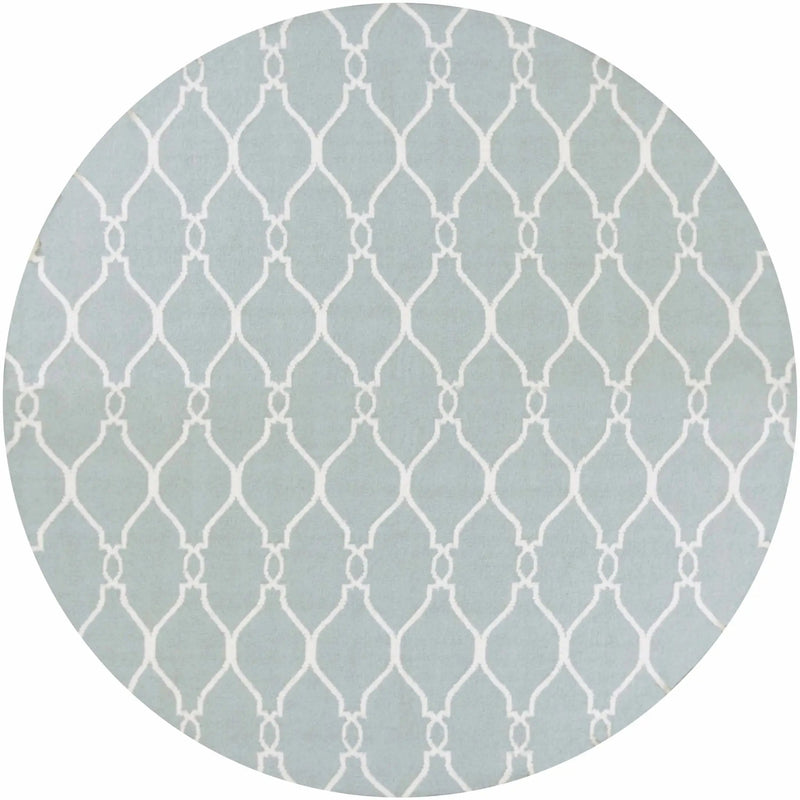 Baconton Blue/Beige Trellis Wool Rug - Clearance by Boutique Rugs