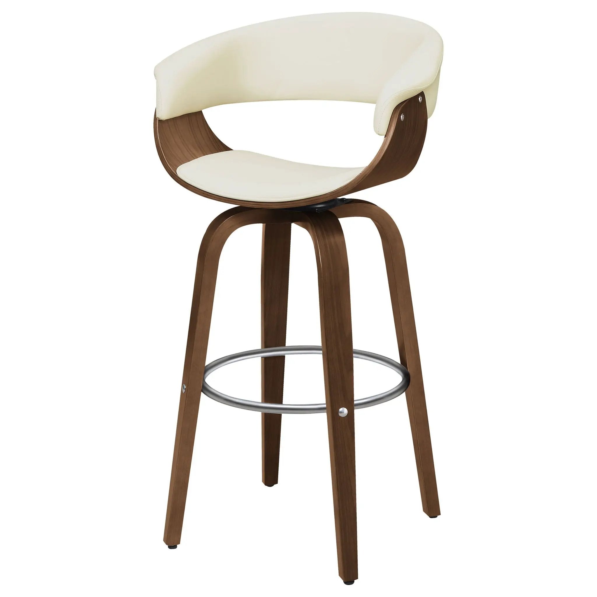 Zion Upholstered Swivel Bar Stool Walnut and Ecru by Unique Piece Furniture