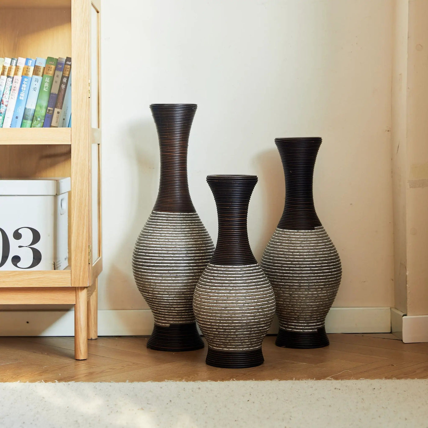 Tall Designer Floor Vase With Elegant 2 Tone by HouseOfZazla