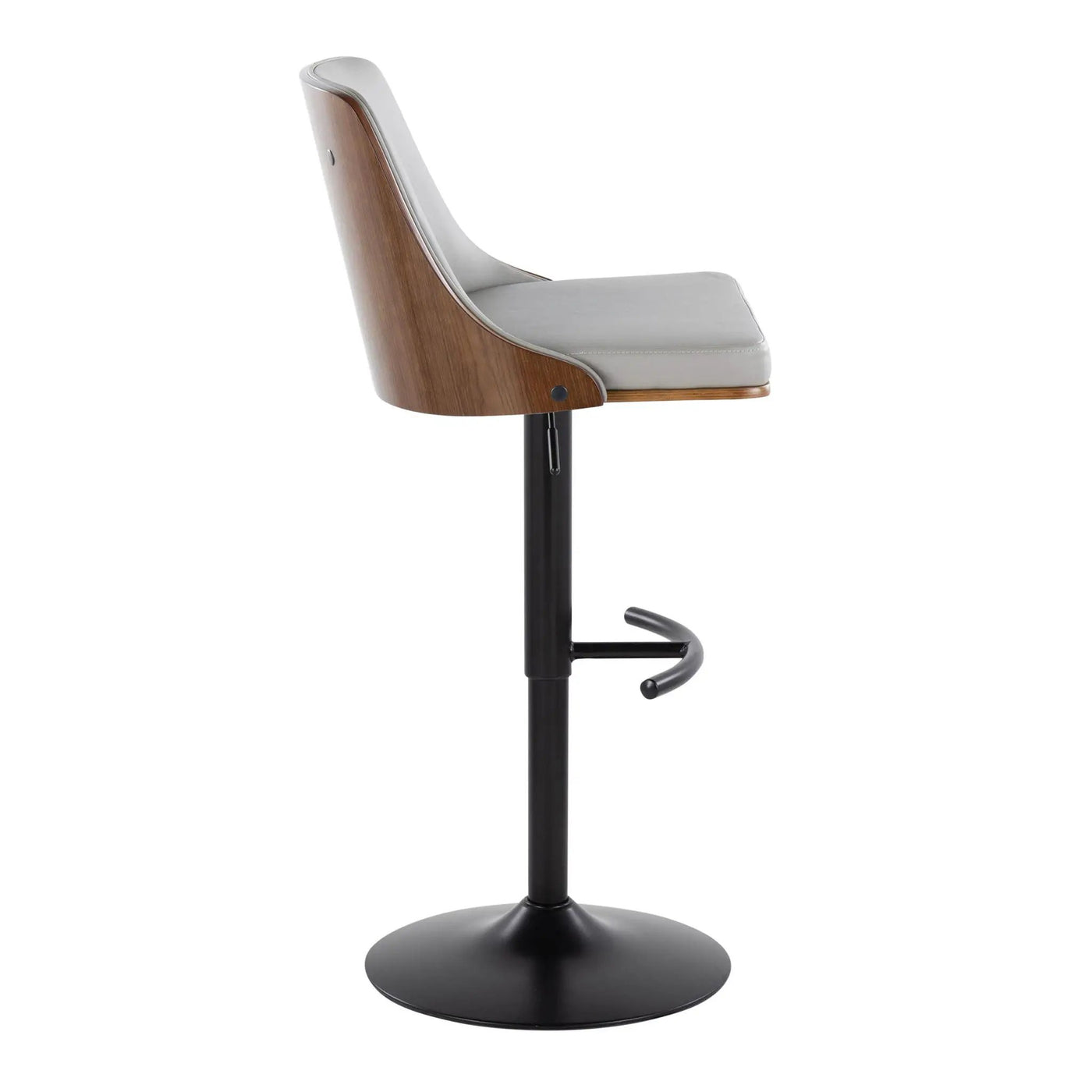 Gianna - Mid Century Modern Adjustable Barstool, Swivel With Rounded T Footrest (Set of 2) by HouseOfZazla