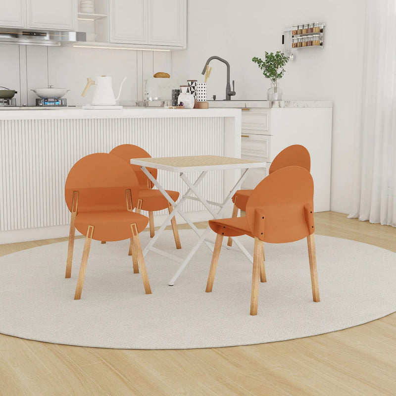 4 Piece Set Of Single Chairs With A Folding Square Table by Unique Piece Furniture