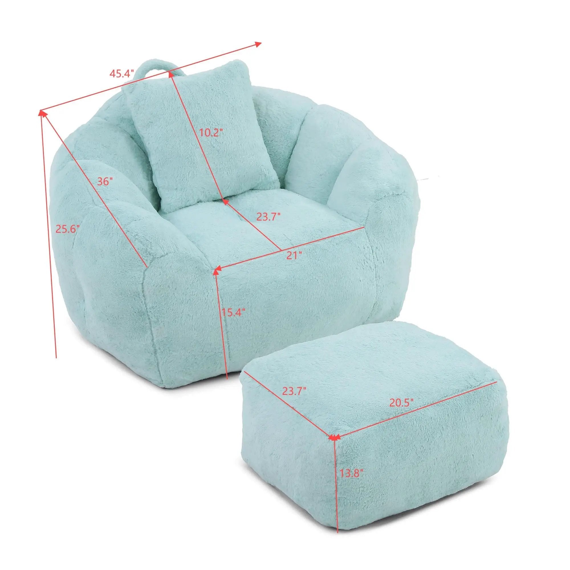 Giant Bean Bag Chair with Footstool by HouseOfZazla