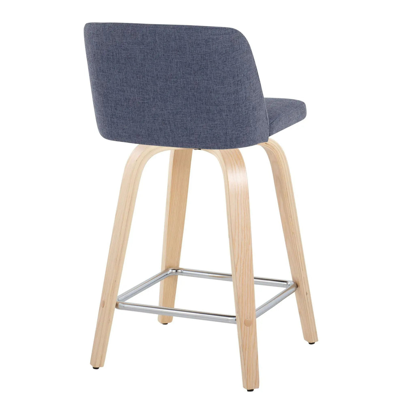 Toriano - Contemporary Fixed Height Counter Stool With Swivel With Square Footrest (Set of 2) by HouseOfZazla