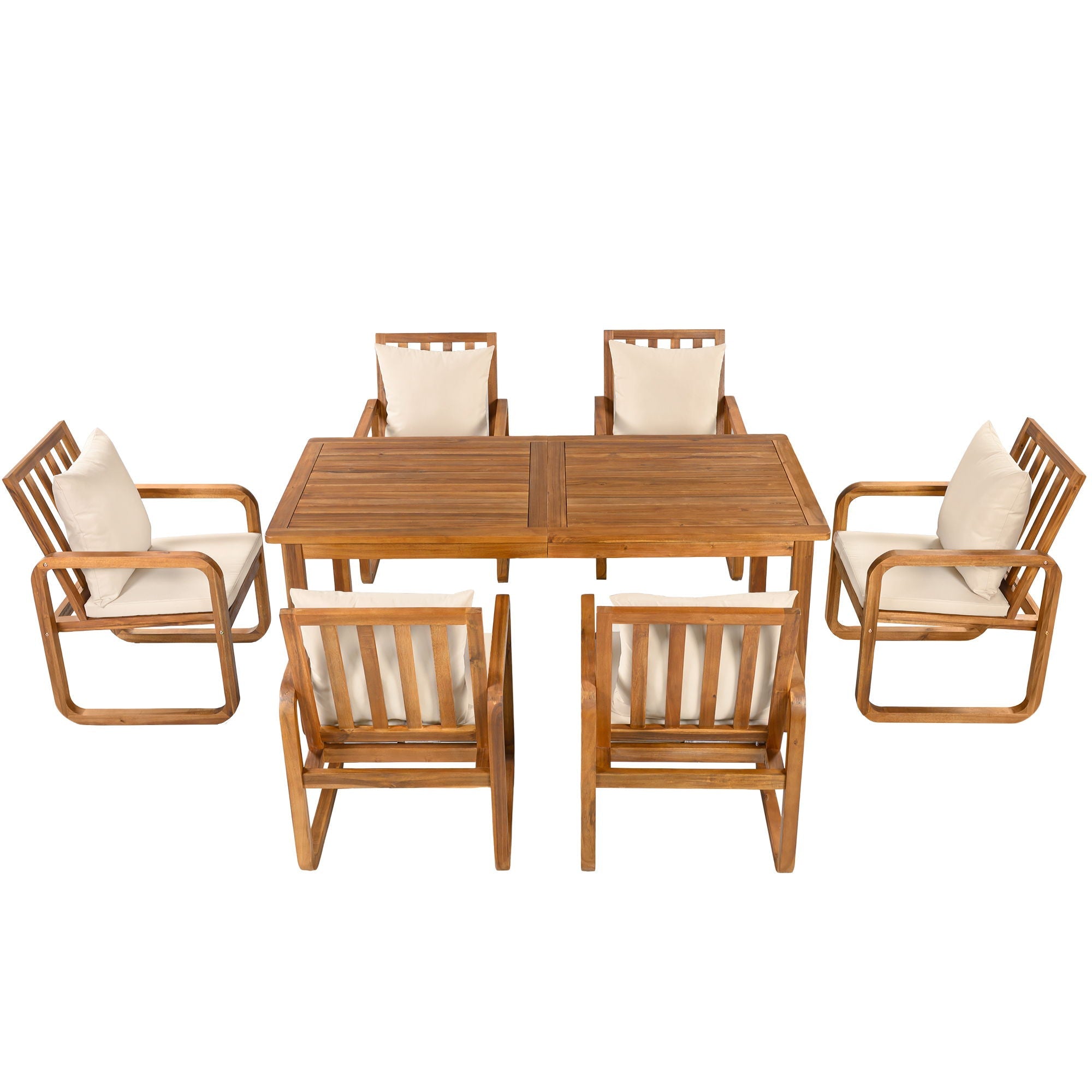 7 Piece Outdoor Patio Dining Set With Removable Cushions by HouseOfZazla