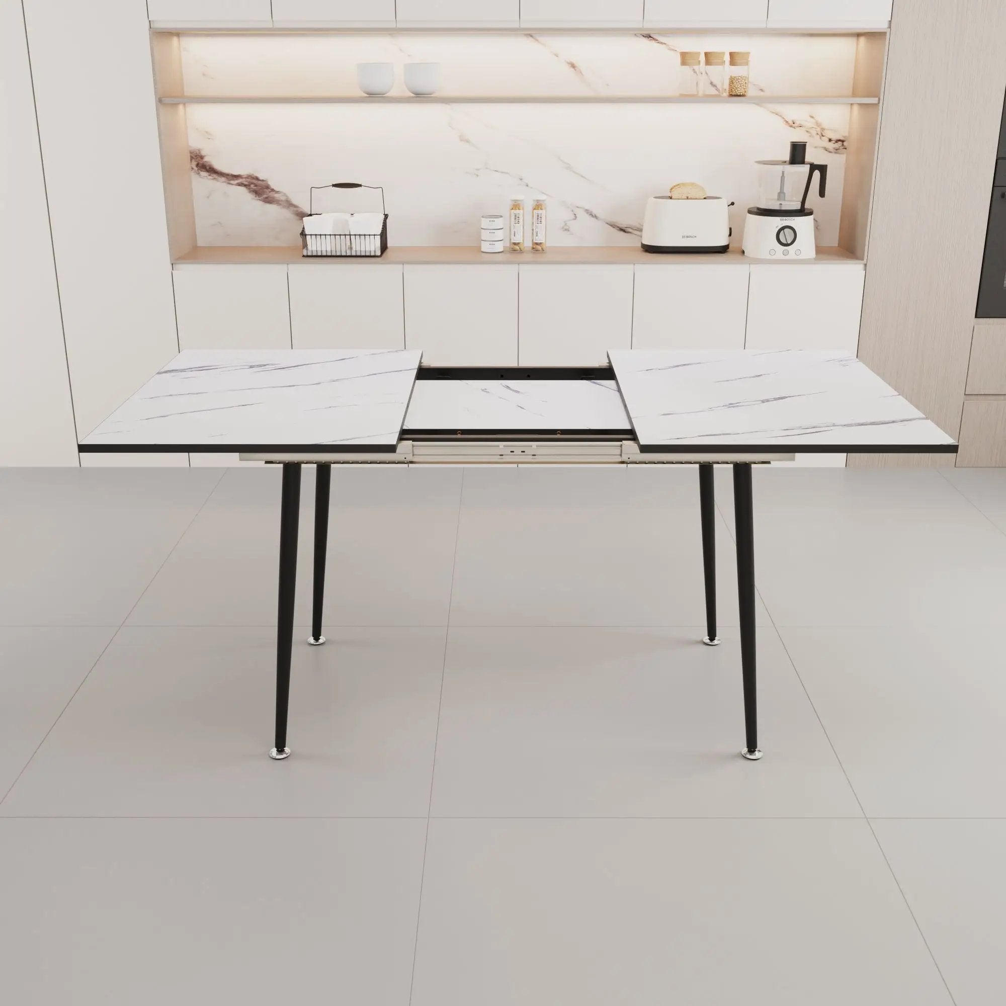 Modern Extendable Dining Table And Chair Set For 2 - 6 People by HouseOfZazla