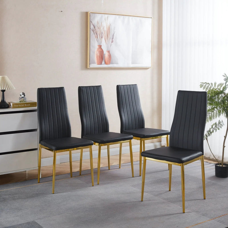 Dining Chair (Set of 4) - Golden Black by Unique Piece Furniture