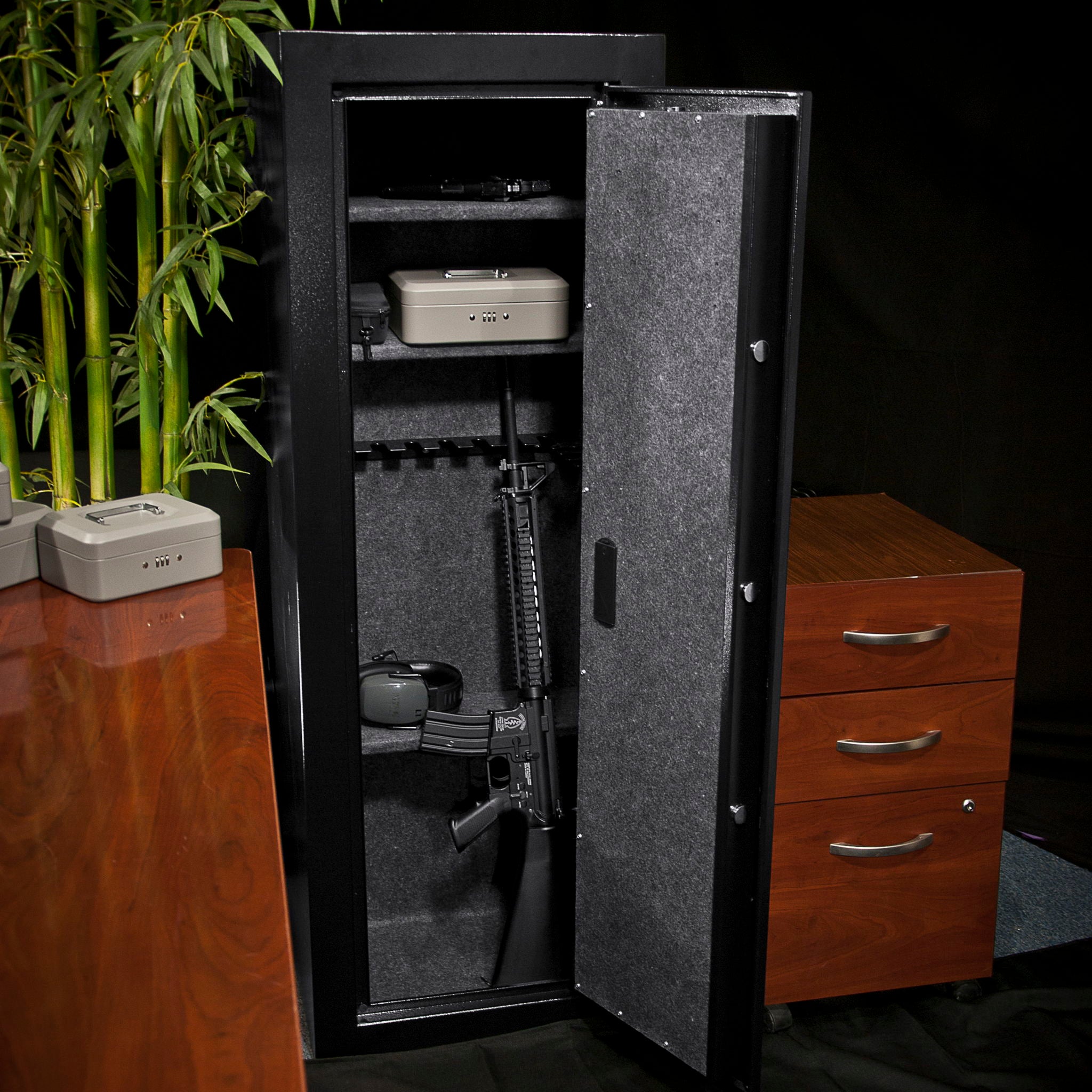 9.33 Cubic Ft Tall Biometric Rifle Safe - Black by HouseOfZazla