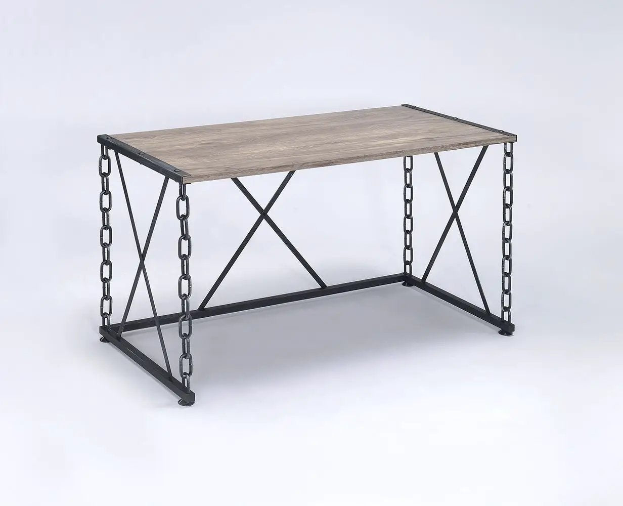 Jodie Console Table Rustic Oak / Antique Black by HouseOfZazla