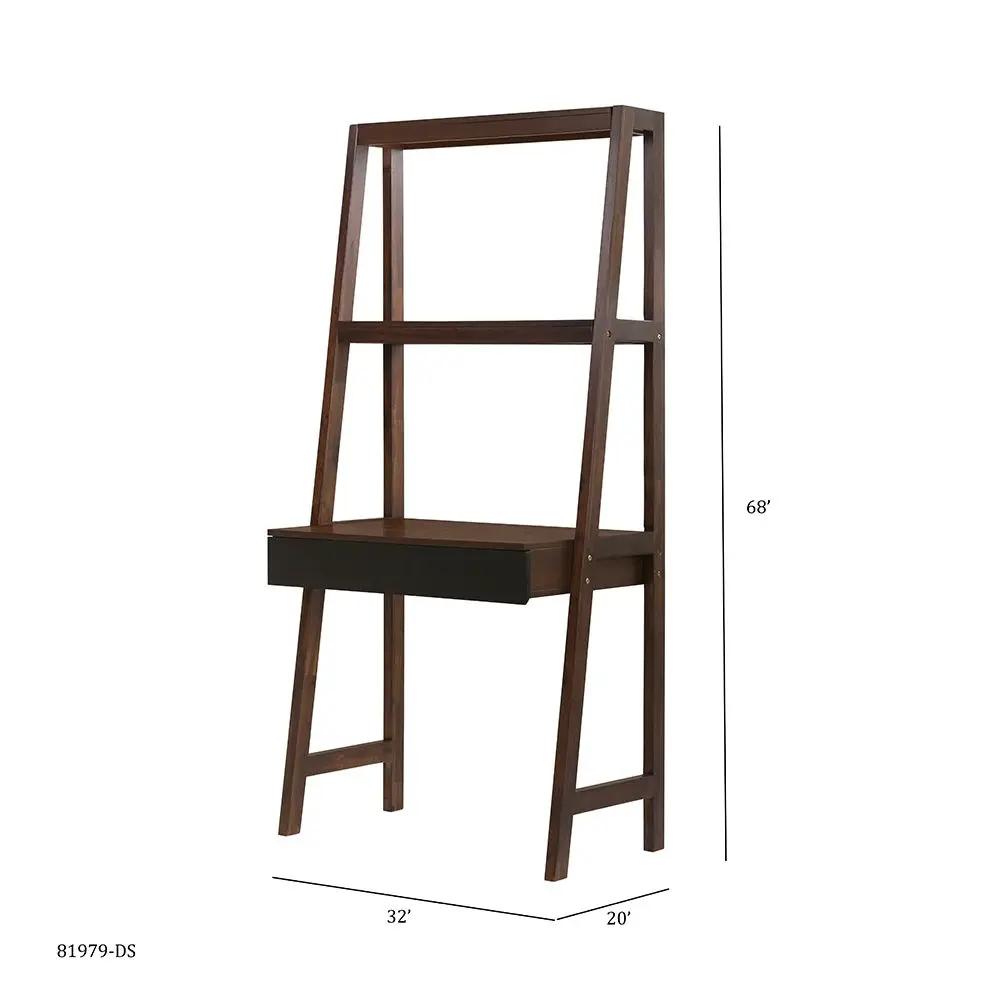 Ladder Desk, Ladder Style Display Shelf - Natural Wood / Brown by HouseOfZazla