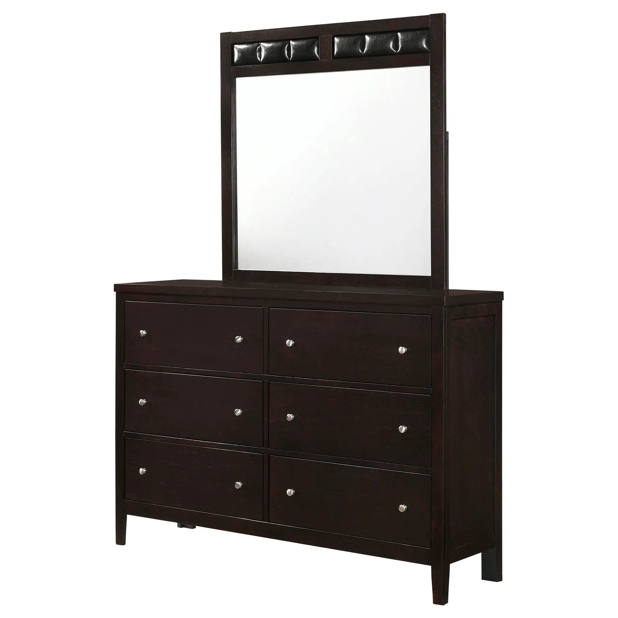 Carlton 6-drawer Dresser with Mirror Cappuccino by Unique Piece Furniture