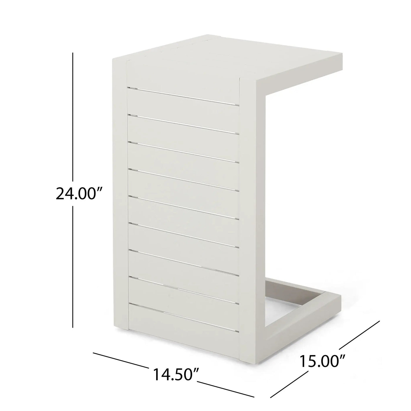 Aluminum Outdoor C-Shaped Side Table for Patio by HouseOfZazla