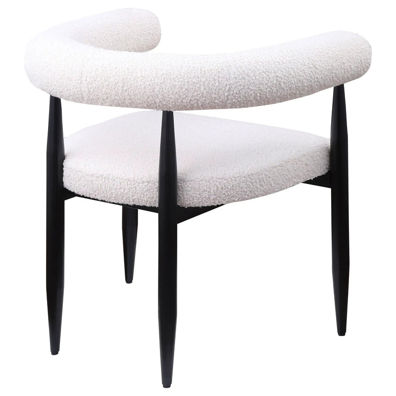 Notting - Upholstered Dining Arm Chair (Set of 2) In And Open C Shaped Backrest - Cream by HouseOfZazla
